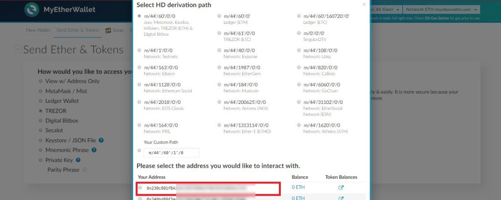 Trezor Ether Address 